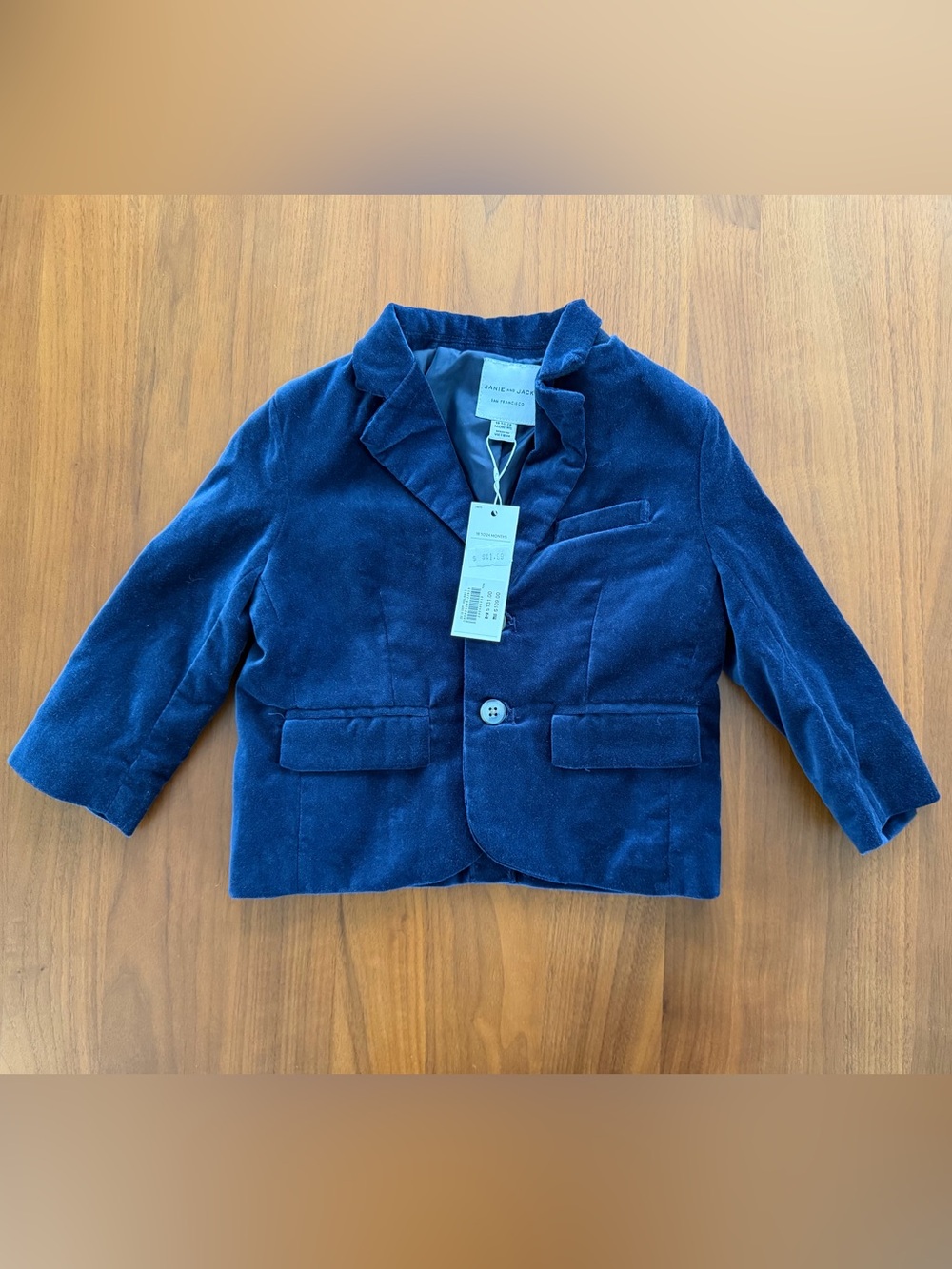 Janie and Jack Navy Velvet Blazer